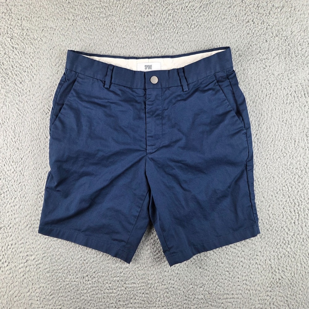Spoke Shorts Mens 31 Blue Build A Cotton Casual Summer Chino Shorts Pockets